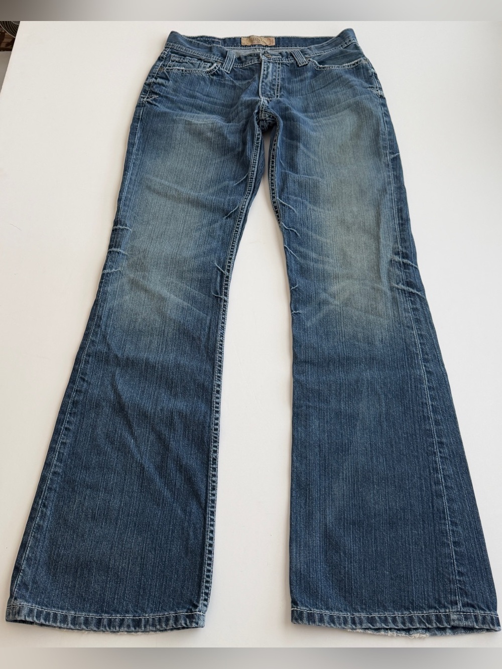 Vintage BKE Fulton Jeans Size 30x32 Blue Denim Medium Wash Distressed Bootcut